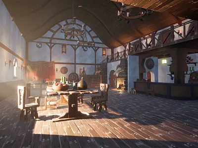 Medieval Tavern - The Hot Coin 3d 3d art 3dmodeling environment gameart unrealengine