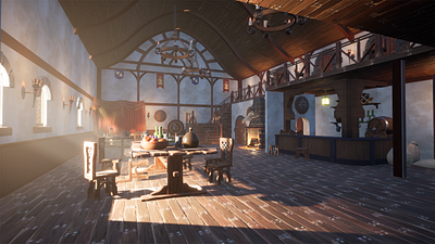 Medieval Tavern - The Hot Coin 3d 3d art 3dmodeling environment gameart unrealengine