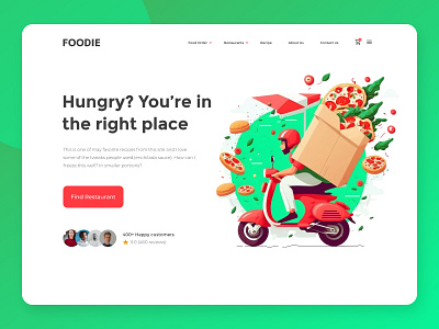 Restaurant food delivery Web Header clean design dribbble dribbble2023 ecommerce food food delivery foodie foods header homepage minimal mockup productdesign project restaurant website ui design web website webtemplate