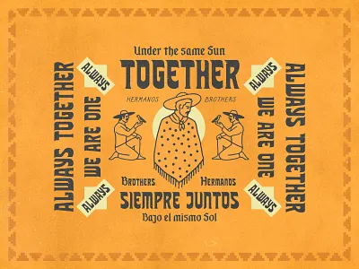 Las Cruces Font Collection - Together american brothers countryman cruces culture desert design folk font handmade hipster illustration mexico old poncho retro southwest type vintage yellow