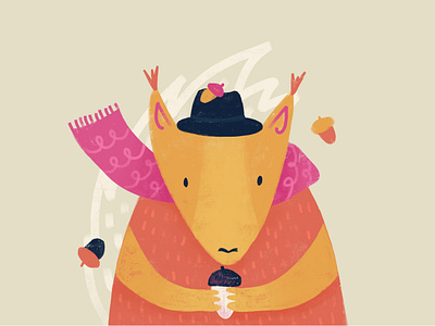 Autumn Squirrel Illustration autumn design forest funny graphic design illustration kidsillustration procreate squirrel
