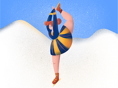 Winter Skates Illustration girl graphic design illustration kidsillustration procreate skates snow winter winter sport woman