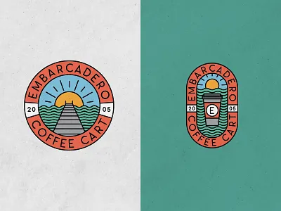 Embarcadero - Coffee Cart Logo branding cafe coffee coffee cart coffee stand embarcadero graphic design illustration illustrator line art logo logo design vector illustration vector logo