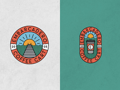 Embarcadero - Coffee Cart Logo branding cafe coffee coffee cart coffee stand embarcadero graphic design illustration illustrator line art logo logo design vector illustration vector logo