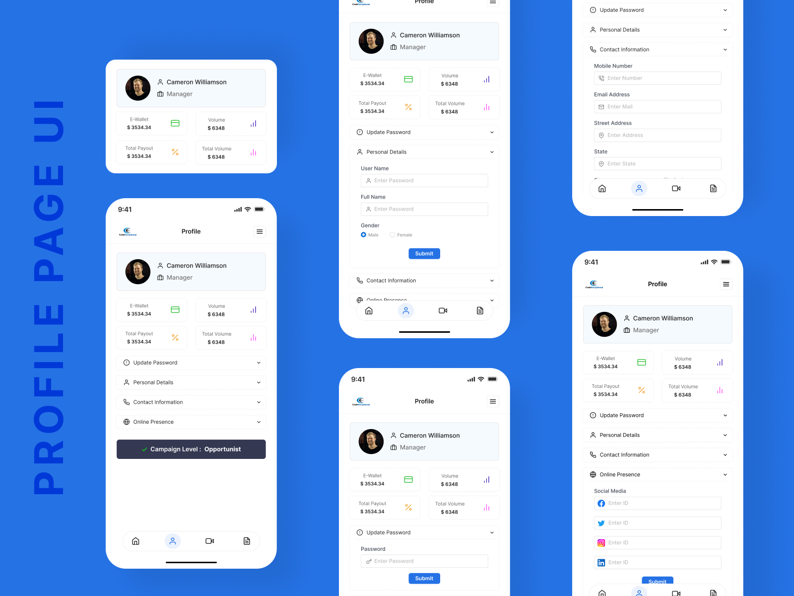 Profile Page UI | Responsive UI design by Senthil Kumar M R on Dribbble