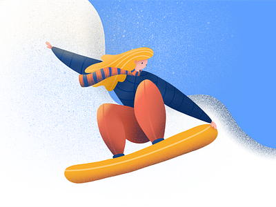 Snowboard Illustration artist girl graphic design illustration ipad kidsillustration procreate snow snowboard winter winter sport woman