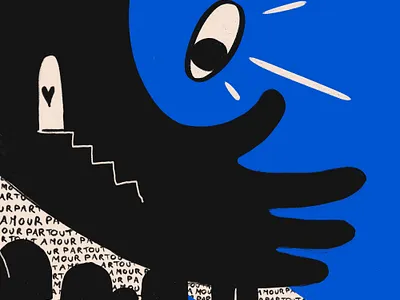 Amour Partout abstrarct blue branding colorful design digital drawing graphic design illustration