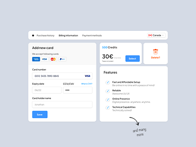 Payment cards branding cards checkout clean ui components credit card daily ui debut design system feature list kerala mastercard minimal payment payment ui product design qatar ui ux visa