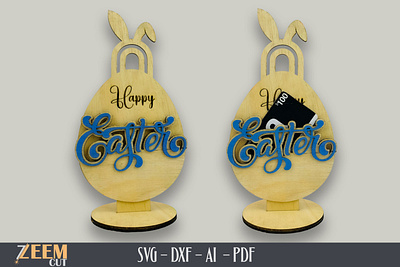 Easter Egg Gift Card Holder Laser Cut SVG Files Template dxf files easter egg gift card holder svg gift card holder template glowforge files laser cut files svg files