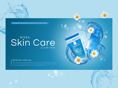 Skin Care Product | Website Banner Design banner banner design beauty product branding design graphic design illustration logo skin care product skin care product banner visual design