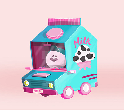 Milkycar car children book illustration illustration milk