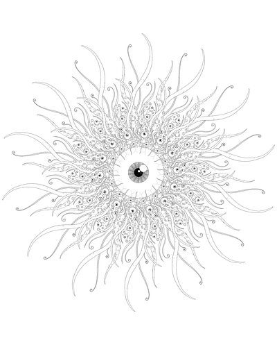 Crawler chaos cosmic cosmic horror creature cthulhu devil elder god eye god horror line art lovecraft lovecraftian monster radial symmetry tentacles