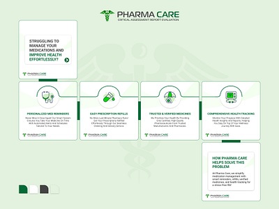 Social Media Carousel Green Theme ai branding carousel design graphic design green illustration logo marketing medical mockup pharmacy post social media solution tech typography ui ux vector