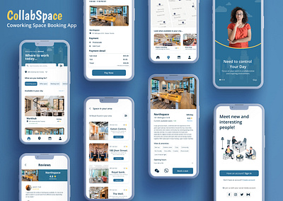 Co-Working space Booking App mobile app design mobile application design ui user experience user interface ux uxui design