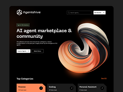 AI Agents Marketplace Landing page ai ai agent ai agents ai marketplace app design modern landing page ui ux web