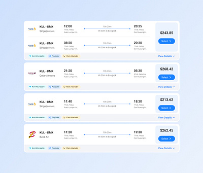 Fligh Booking Card Design card design design fligh flight booking flight booking card flight card ui design landing page travel ui ui landing page ux website website ui