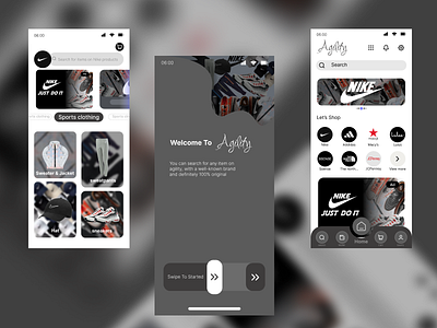 Agility - Ui App 2d 3d agility animation branding design figma graphic design illustration logo nike sport sport ui ui ux