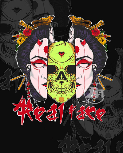 Real Face artwork branding clothing design graphic design illustration logo merchaindise metal ui