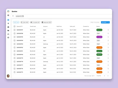Dynamic filters and quick filters dynamic filters quick filters quote ui