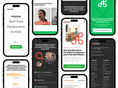 Eunoia-landing page responsive, ISO & Android android aziz howlader design designer devoloper dribbble eunoiai freepik helth iphone 14pro iso medical app medical care mobile app mobile ui modern design top desinger ui design ui8 ux