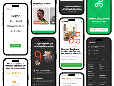 Eunoia-landing page responsive, ISO & Android android aziz howlader design designer devoloper dribbble eunoiai freepik helth iphone 14pro iso medical app medical care mobile app mobile ui modern design top desinger ui design ui8 ux