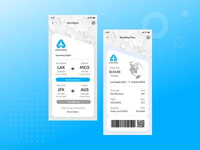 Sky's the Limit airplane app boarding pass brand brand design design digital design figma flight logo mobile mobile app product design travel ui user experience user experience design user interface user interface design ux
