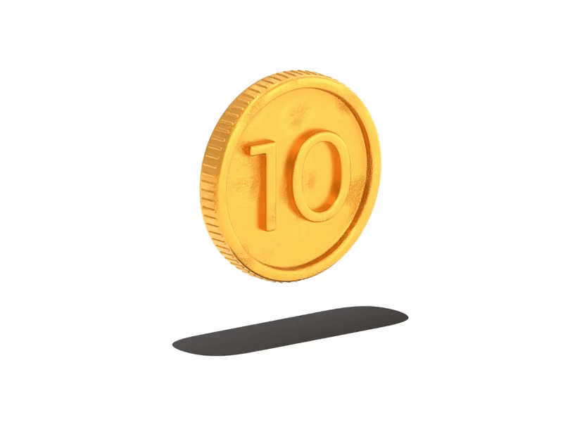 Coins 3d blender render