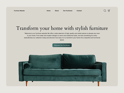 Furniture Website Concept design furniture furniture design furniture website furniture website design green home landing page home page landing page landing page design ui ux webdesign website design