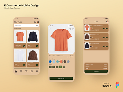 E-commerce & Cart Mobile App Design cart clothing e commerce mobile mobile design shirt ui uiux