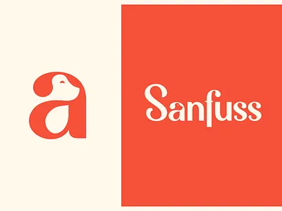 Sanfuss 2d branding clean dog illustration logo modern orange sanfuss simple typography
