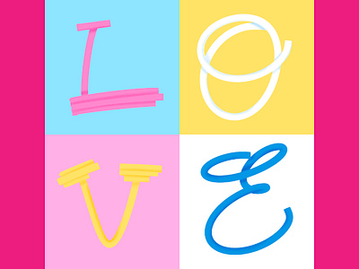 Poster with Love branding calligraphy colorful design graphic design greeting card holiday lettering logo love poster typography