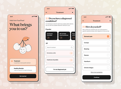 FoodTreat – Onboarding app graphic design product design ui ux