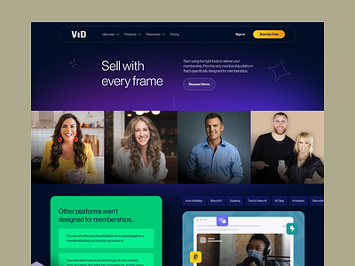 Video Editing Platform Website app landing page content create website creative website design freelance designer landing page designer modern website uiroll video edit website video editing landing page video editor product video landing page web uiux website design website header