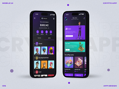 Metaverse - Mobile App Design 3d animation app blockchain branding crypto crypto wallet design graphic design illustration logo metaverse motion graphics nfts typography ui ux vector