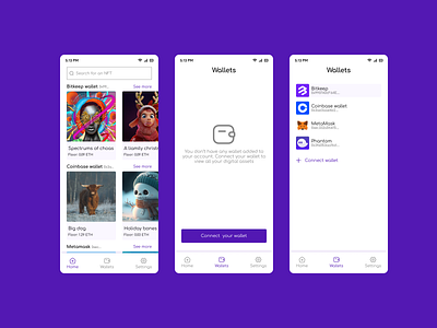 Multi-Wallet NFT App blockchain multi nft wallet multi nft wallet nft nft wallet ui design ui