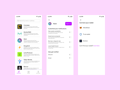 Opt-in Notification for dApps blockchain dapps notification system opt in notification for dapps ui ui design