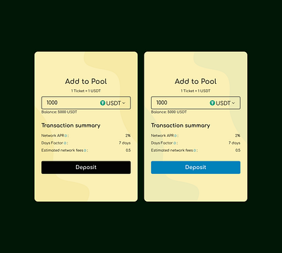 No-loss lottery dApp modal crypto modal pool crypto pool modal no loss lottery no loss lottery modal pool ui ui design