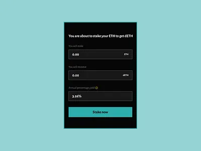 A liquid ETH 2.0 staking dApp modal blockchain crypto modal modal staking dapp staking dapp modal ui ui design ui modal