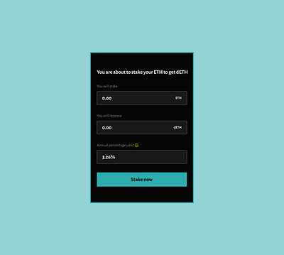 A liquid ETH 2.0 staking dApp modal blockchain crypto modal modal staking dapp staking dapp modal ui ui design ui modal