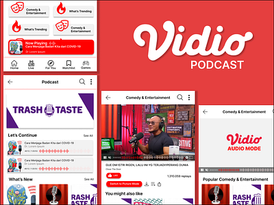 Vidio Podcast by Ryohans branding ui