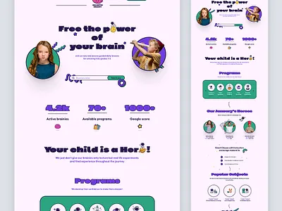 Kid's Educational Website app astronaut children colorful design education graphic design heroes kids motion graphics platform school space ui uidesign webdesign website