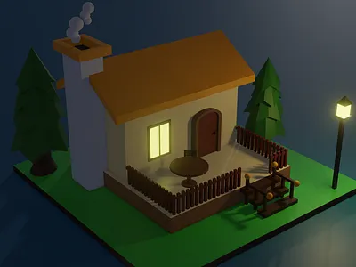 3D Low Poly House 3d blender design house illustration low poly render