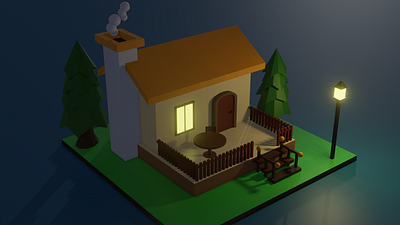 3D Low Poly House 3d blender design house illustration low poly render