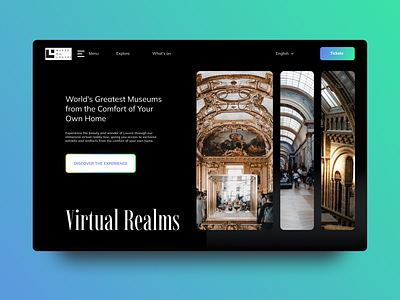 Virtual reality museum tour • VR black dailyui museums ui vr web