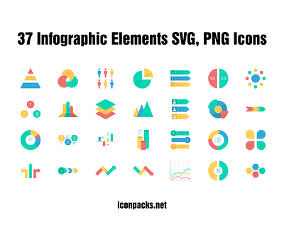 37 Free Infographic Elements SVG, PNG Icons design free resources freebies icon pack icon set icons infographic png icons svg icons vector