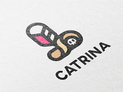 Catrina logo bones catrina funeral hat