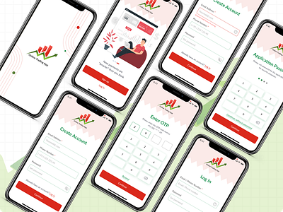 Online Trading App create account design enter otp figma login online trading app set password sign up splash screen trading trading app ui