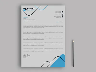 minimalist simple letterheadmodern corporate letterhead template branding business business card business identity cover design graphic design illustration letterhead logo ui