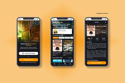 Novelist's Haven: A Mobile App UIs for Novelist app application book dashboard design e book ebook mobile mobile app mobile app ui novel novelist page product design screen ui uiux uiux design ux uxui