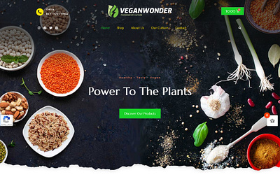 Vegan Company Landing Page / Hero Section branding design graphic design hero hero section landing page ui ux vegan web design